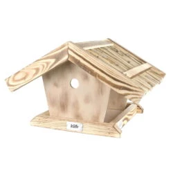 Kölle Vogelfutterhaus Aus Kiefernholz, Mit Strohdach, Ca. 30 X 38 Cm