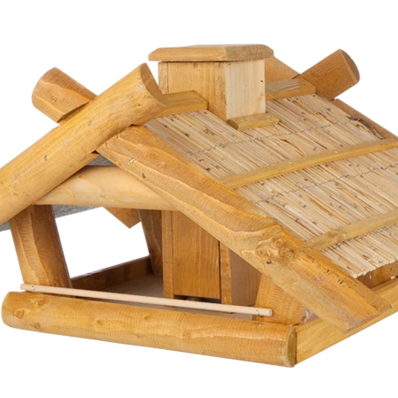 Vogelhaus Mit Strohdach Und Futterkamin 4 Vogelhaus Mit Strohdach Und Futterkamin – Bild 2