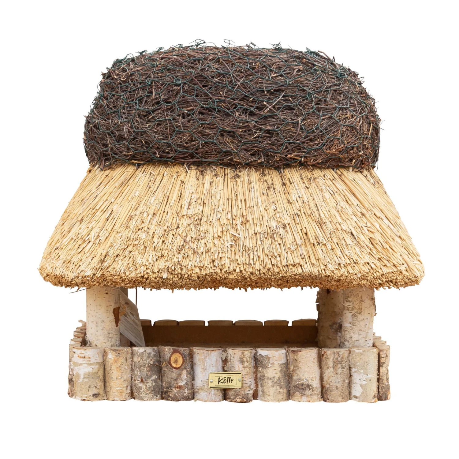 Kölle Vogelhaus „Pellworm“ Mit Reetdach, Eckig, Birke Natur, 45 Cm Hoch 3 Kölle Vogelhaus „Pellworm“ Mit Reetdach, Eckig, Birke Natur, 45 Cm Hoch