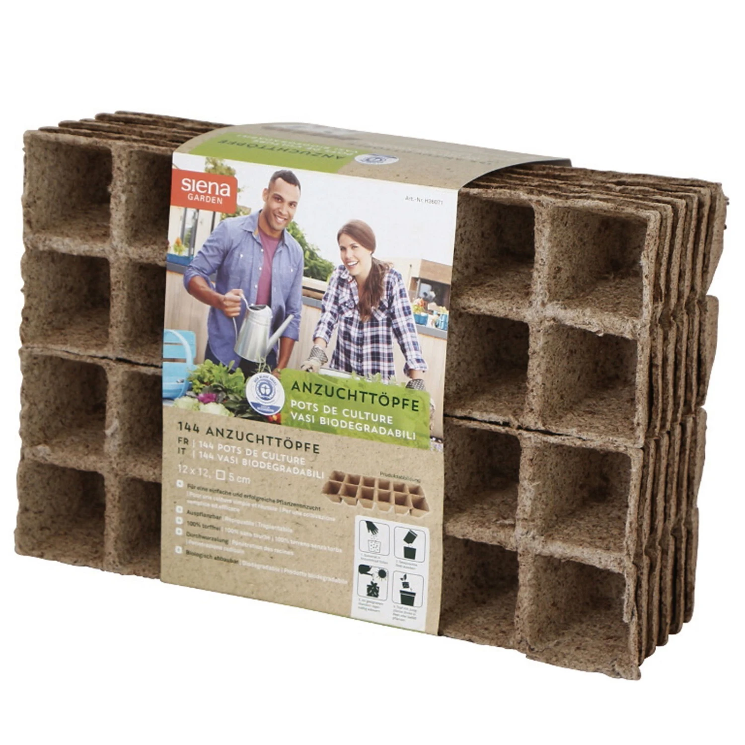 Bio-Anzuchttöpfe Quadratisch, Natur, Kokosfasern 4 Bio-Anzuchttöpfe Quadratisch, Natur, Kokosfasern – Bild 2