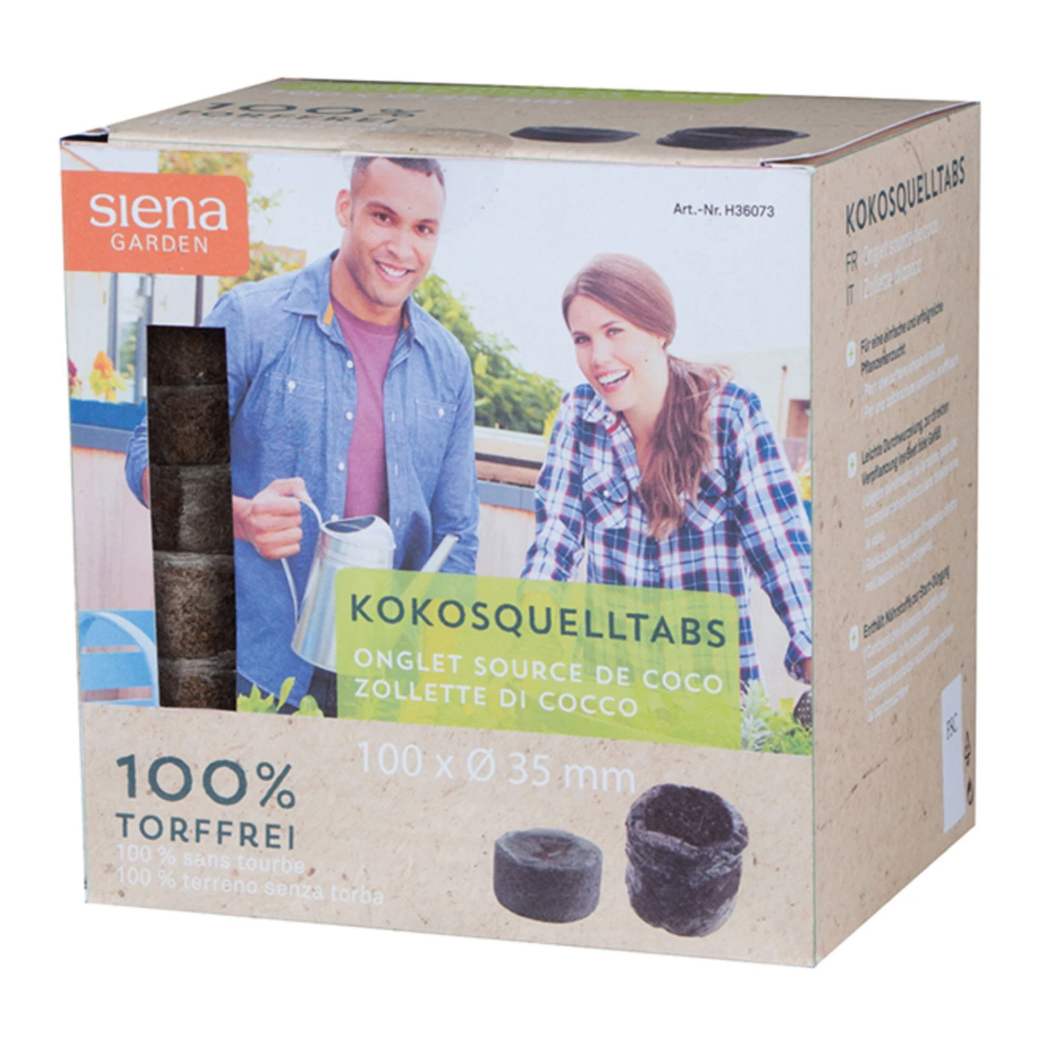 Kokos-Quelltabs Mit Netz, 100 Stück, Braun, Kokosfasern, Ø 3,5 Cm 3 Kokos-Quelltabs Mit Netz, 100 Stück, Braun, Kokosfasern, Ø 3,5 Cm