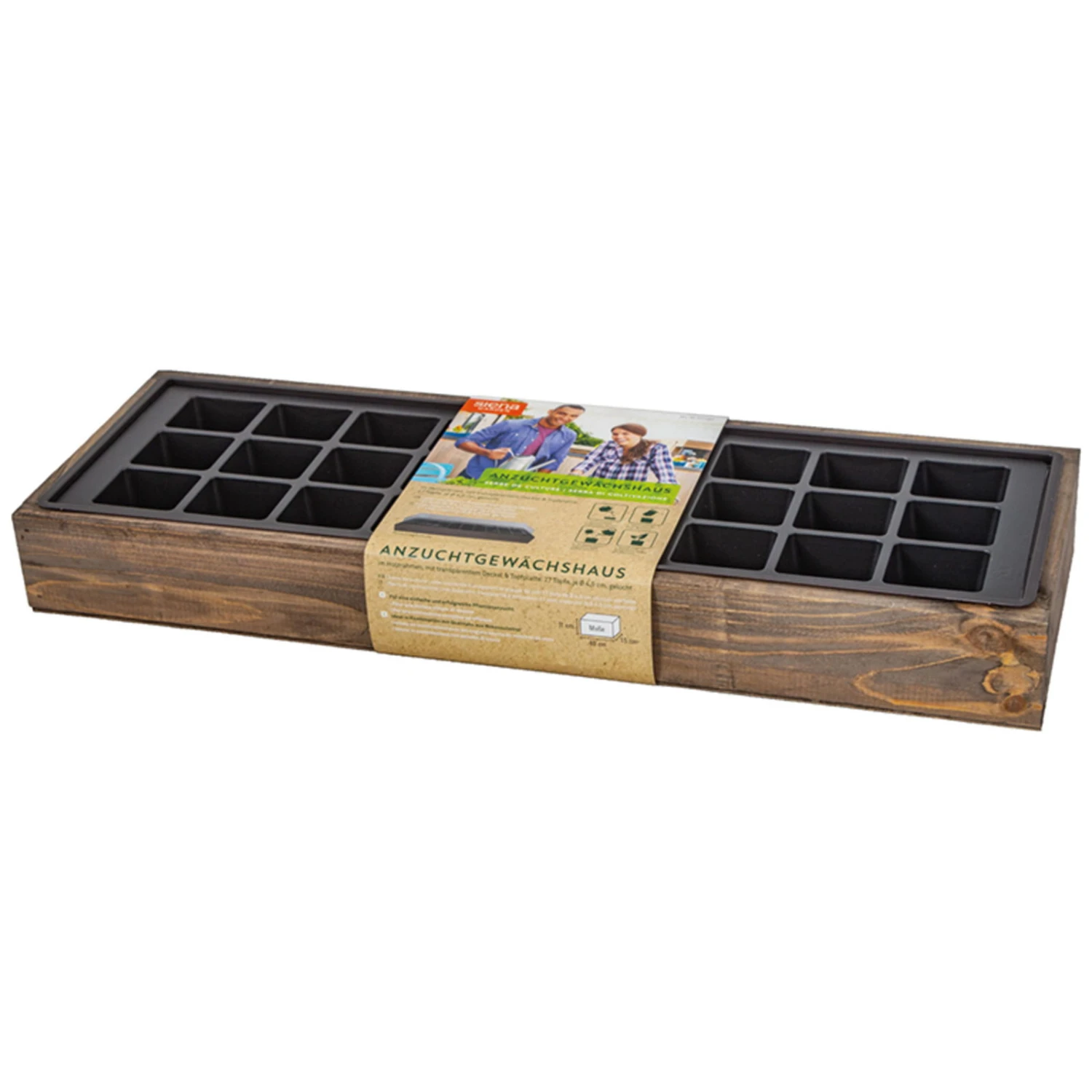 Anzuchtvollholzkiste Mit Topfplatte, Grau, Holz/Kunststoff 3 Anzuchtvollholzkiste Mit Topfplatte, Grau, Holz/Kunststoff