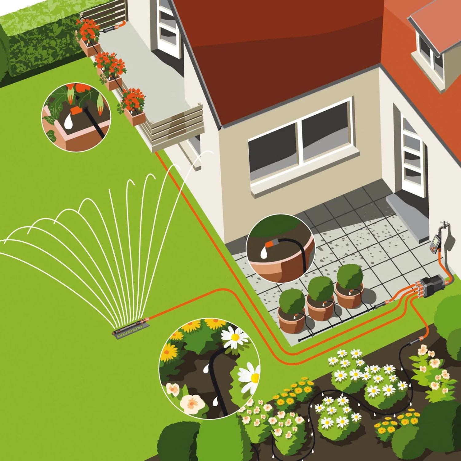 Wasserverteiler, Gardena, Bis 6 Anschlussgeräte, Für Bewässerungscomputer 6 Wasserverteiler, Gardena, Bis 6 Anschlussgeräte, Für Bewässerungscomputer – Bild 4