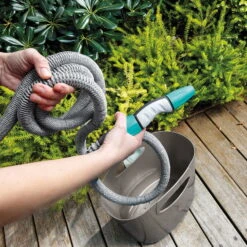 Aquapop Mit Selbstaufdehnbarem Schlauch, 5-15m, Braun, Kunststoff / Polyester -Biohort Garten Geschaft 0930200478 Aquapop mit 5 15m selbstdehnbarem Schlauch braun 4 58936