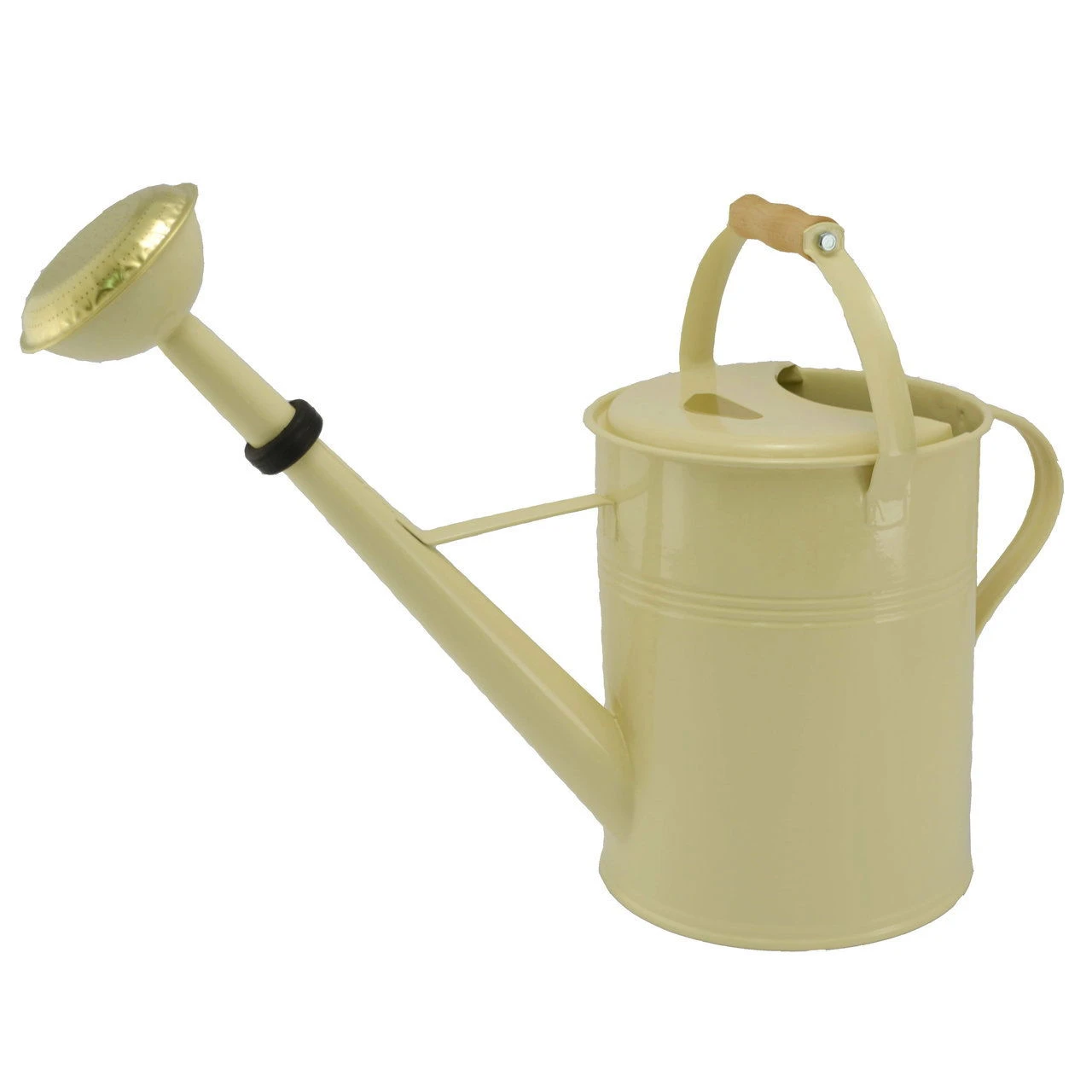 Zinkgießkanne Mit Holzgriff Und Messingbrause, Creme 3 Zinkgießkanne Mit Holzgriff Und Messingbrause, Creme