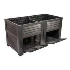 Maxi-Hochbeet Mit 2 Fächern, Anthrazit, Polypropylen, L150 X B76 X H78 Cm -Biohort Garten Geschaft 0980250147 Maxi Hochbeet mit 2 Staufaechern anthrazit 1 88866