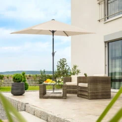 Mittelstockschirm 'Bilbao', Ca. 210 X 130 Cm, Natur 16 Mittelstockschirm 'Bilbao', Ca. 210 X 130 Cm, Natur -Biohort Garten Geschaft 3910503141 Sonnenschirm Bilbao natur 6 90425