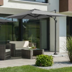 Pendelschirm 'Rhodos Junior', Ca 230 X 230 Cm -Biohort Garten Geschaft 3910503186 Sonnenschirm Rhodos Junior anthrazit 4 90606