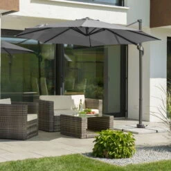 Schneider Sonnenschirm 'Rhodos Junior', Ø 300 Cm -Biohort Garten Geschaft 3910503189 Sonnenschirm Rhodos Junior anthrazit 5 92021