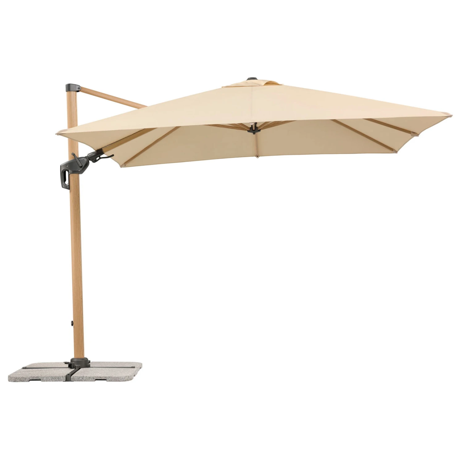 Sonnenschirm 'Rhodos Twist Woody', Natur, Ca. 300 X 300 Cm 4 Sonnenschirm 'Rhodos Twist Woody', Natur, Ca. 300 X 300 Cm – Bild 2