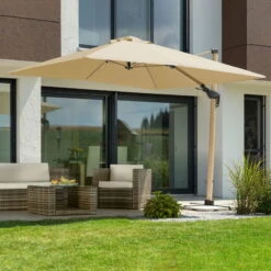 Sonnenschirm 'Rhodos Twist Woody', Natur, Ca. 300 X 300 Cm 22 Sonnenschirm 'Rhodos Twist Woody', Natur, Ca. 300 X 300 Cm -Biohort Garten Geschaft 3910503265 Pendelschirm Rhodos Twist Woody natur 17 102968