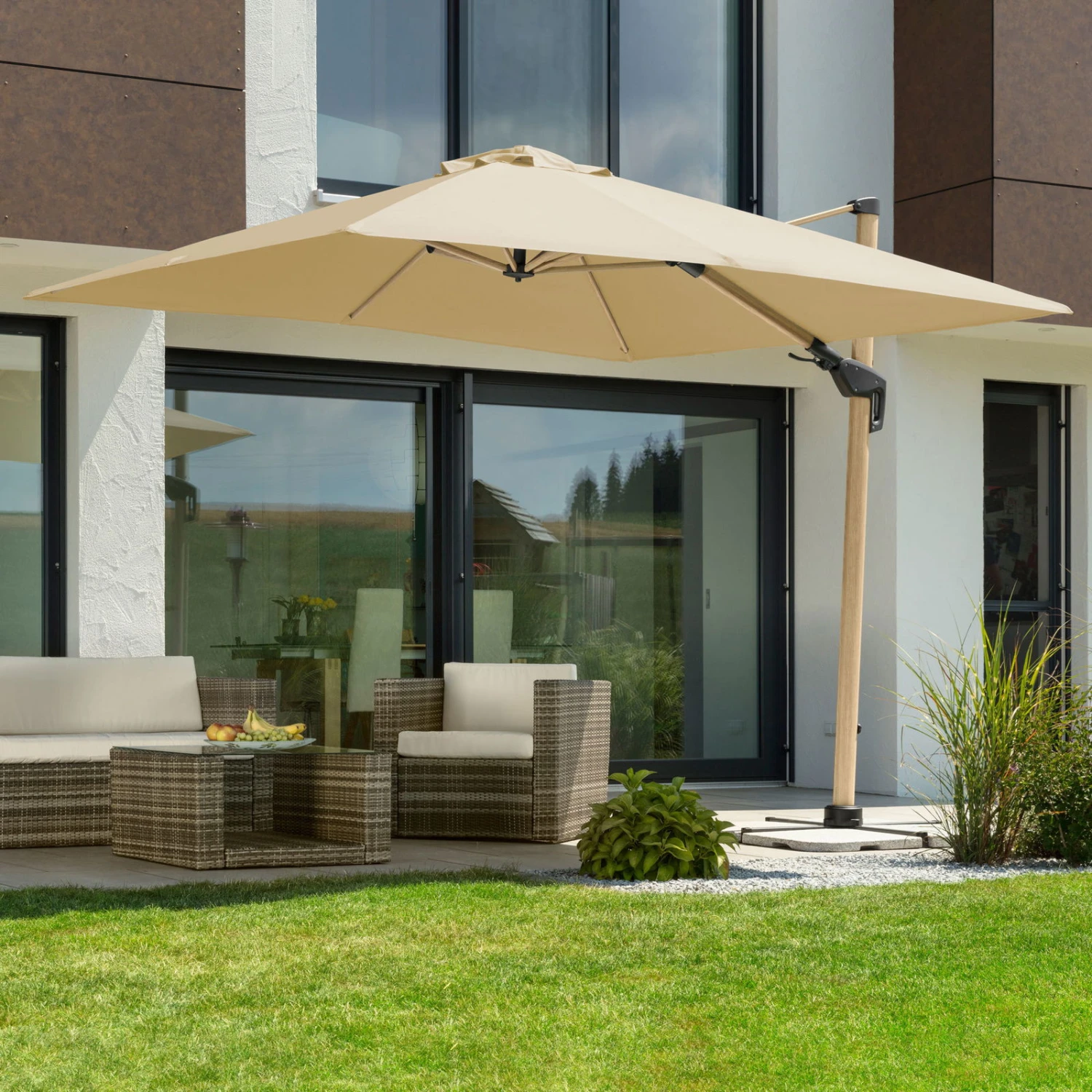 Sonnenschirm 'Rhodos Twist Woody', Natur, Ca. 300 X 300 Cm 12 Sonnenschirm 'Rhodos Twist Woody', Natur, Ca. 300 X 300 Cm – Bild 10