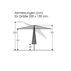 Sonnenschirm 'Cordoba', Ca. 230 X 150 Cm, Natur -Biohort Garten Geschaft 3910503322 Sonnenschirm Cordoba ca 230x150cm natur 1 119069