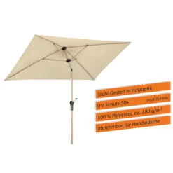 Sonnenschirm 'Cordoba', Ca. 230 X 150 Cm, Natur -Biohort Garten Geschaft 3910503322 Sonnenschirm Cordoba ca 230x150cm natur 4 119066