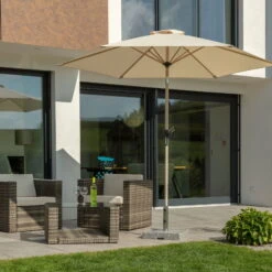 Sonnenschirm 'Cordoba', Ø 270 Cm, Natur -Biohort Garten Geschaft 3910503324 Sonnenschirm Cordoba ca D 270cm natur 13 119097