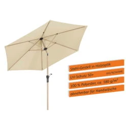 Sonnenschirm 'Cordoba', Ø 270 Cm, Natur -Biohort Garten Geschaft 3910503324 Sonnenschirm Cordoba ca D 270cm natur 6 119103