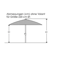 Sonnenschirm 'Locarno', Ø 220 Cm 20 Sonnenschirm 'Locarno', Ø 220 Cm -Biohort Garten Geschaft 3910503329 Sonnenschirm Locarno ca D 220cm anthrazit 1 119162