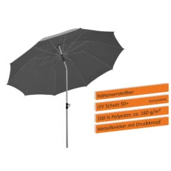 Sonnenschirm 'Locarno', Ø 220 Cm 19 Sonnenschirm 'Locarno', Ø 220 Cm -Biohort Garten Geschaft 3910503329 Sonnenschirm Locarno ca D 220cm anthrazit 3 119161