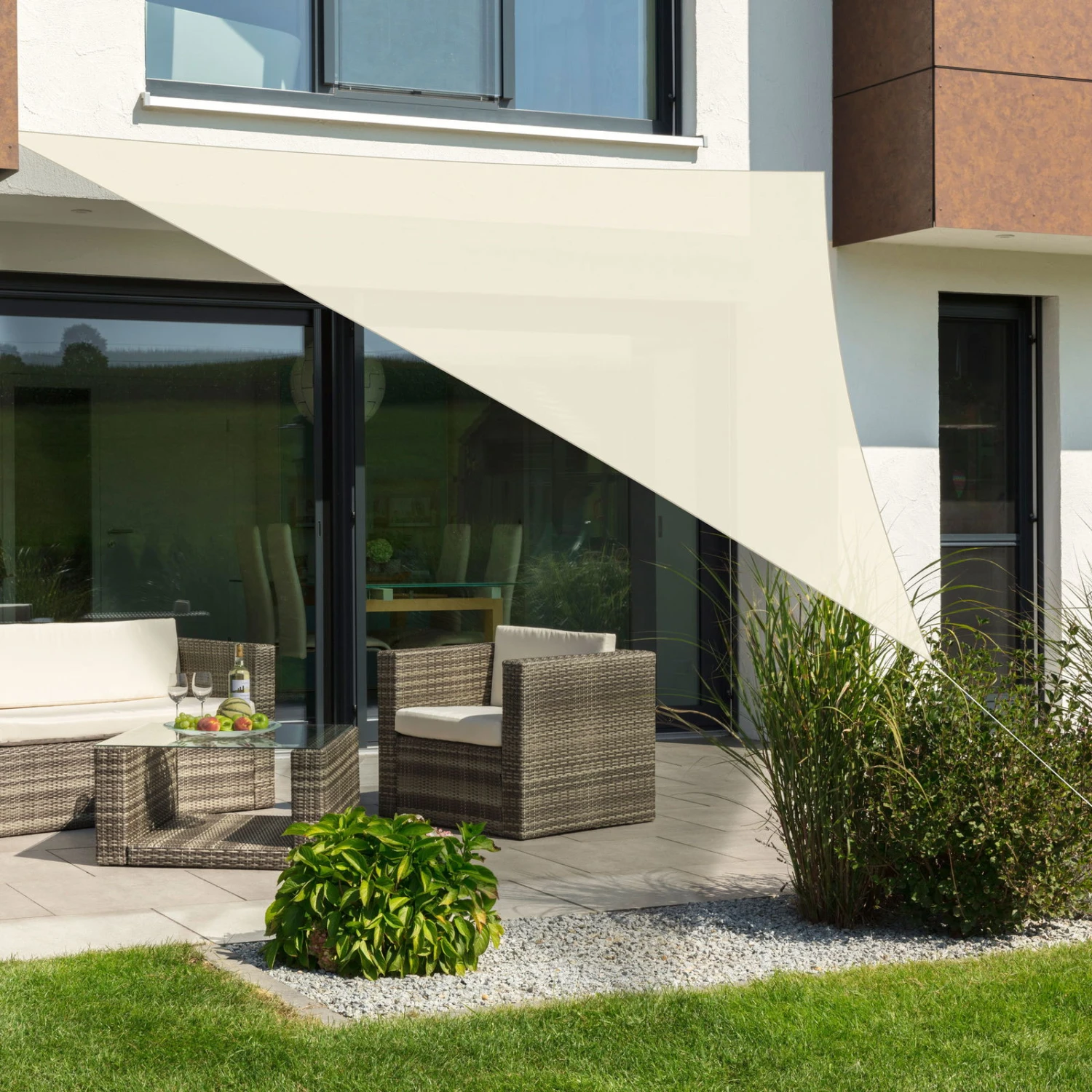 Sonnensegel 'Teneriffa', 500 X 500 X 500 Cm, Natur 2 Sonnensegel 'Teneriffa', 500 X 500 X 500 Cm, Natur